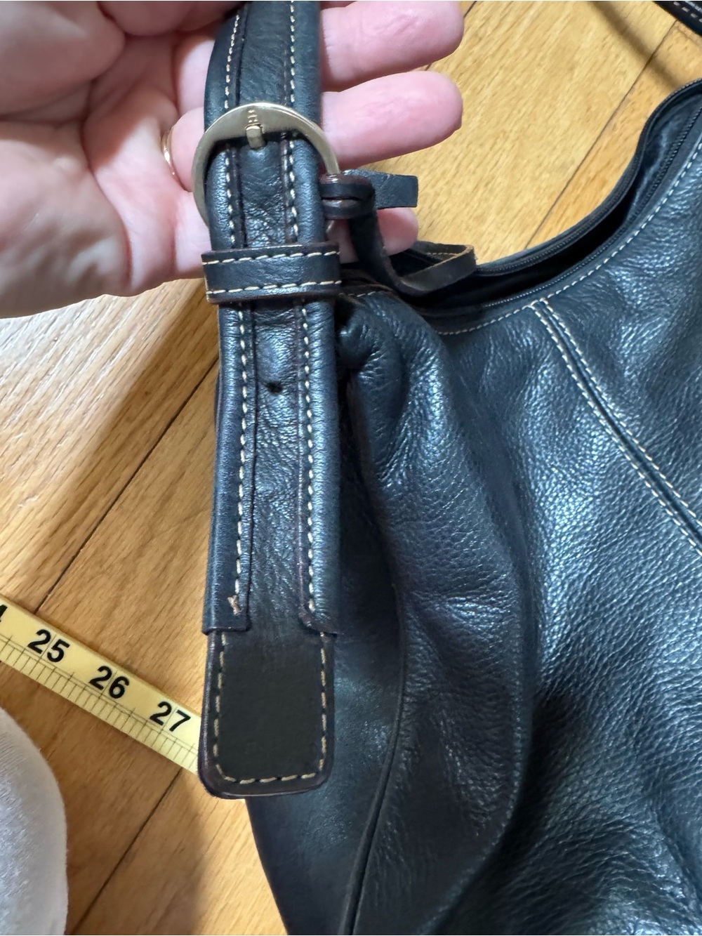 Etienne Agner Y2K 90s Stella Hobo Bag Black Leather Shoulder Purse Buckle Slouch - Picture 10 of 16